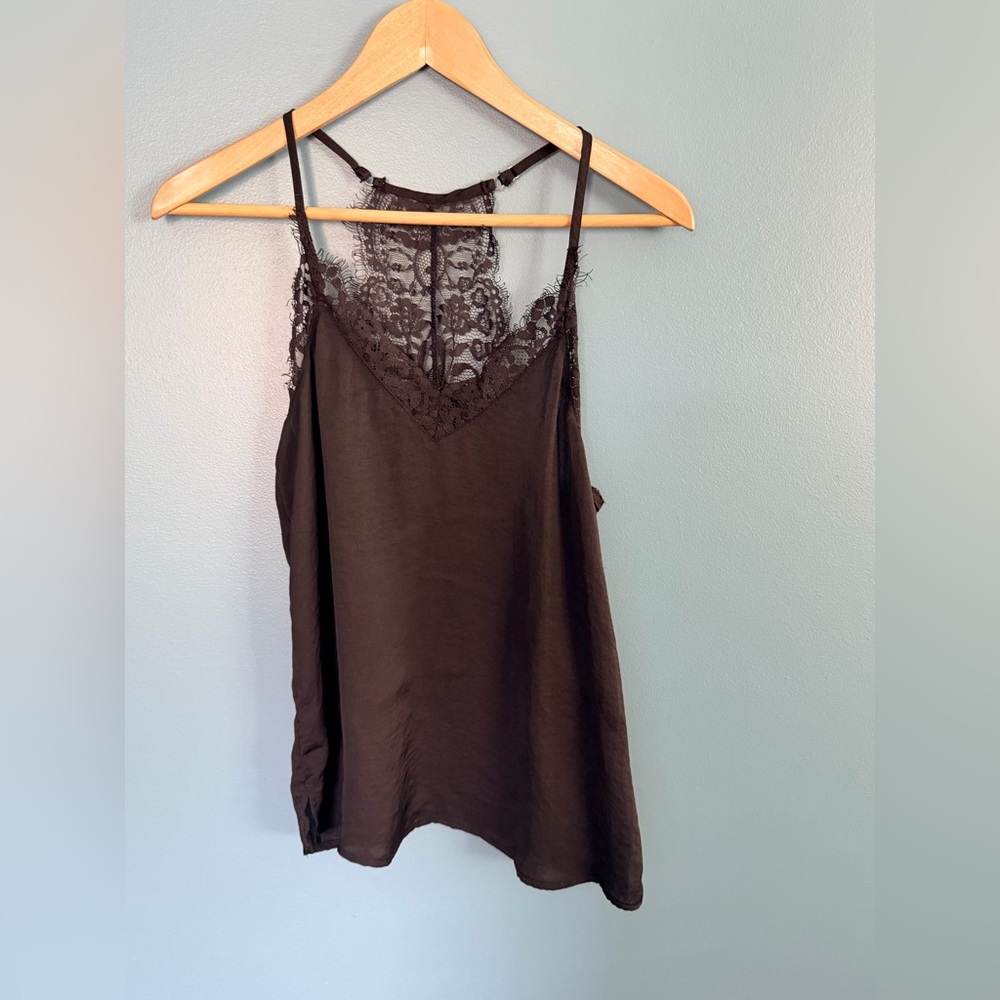 Allison Joy Charcoal Lace Trim Camisole